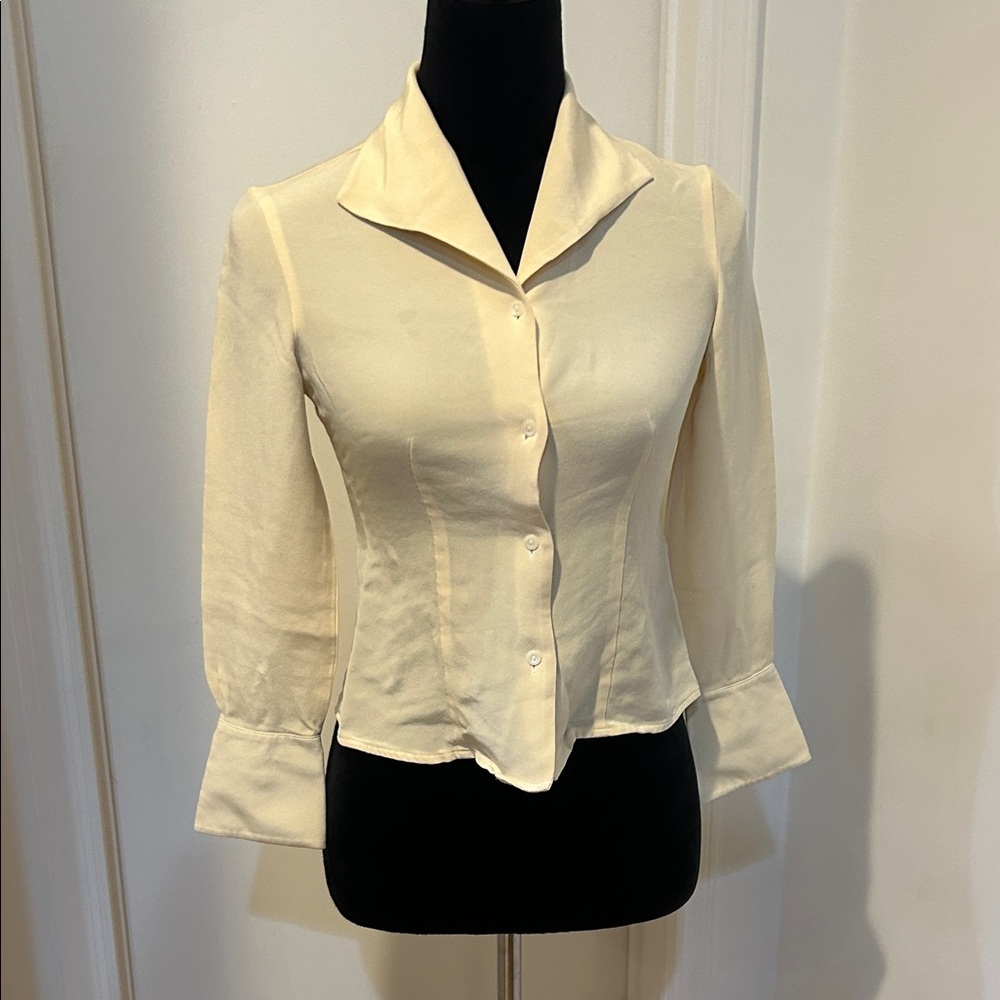 Forever 21 Cream Button-Up Blouse